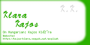 klara kajos business card